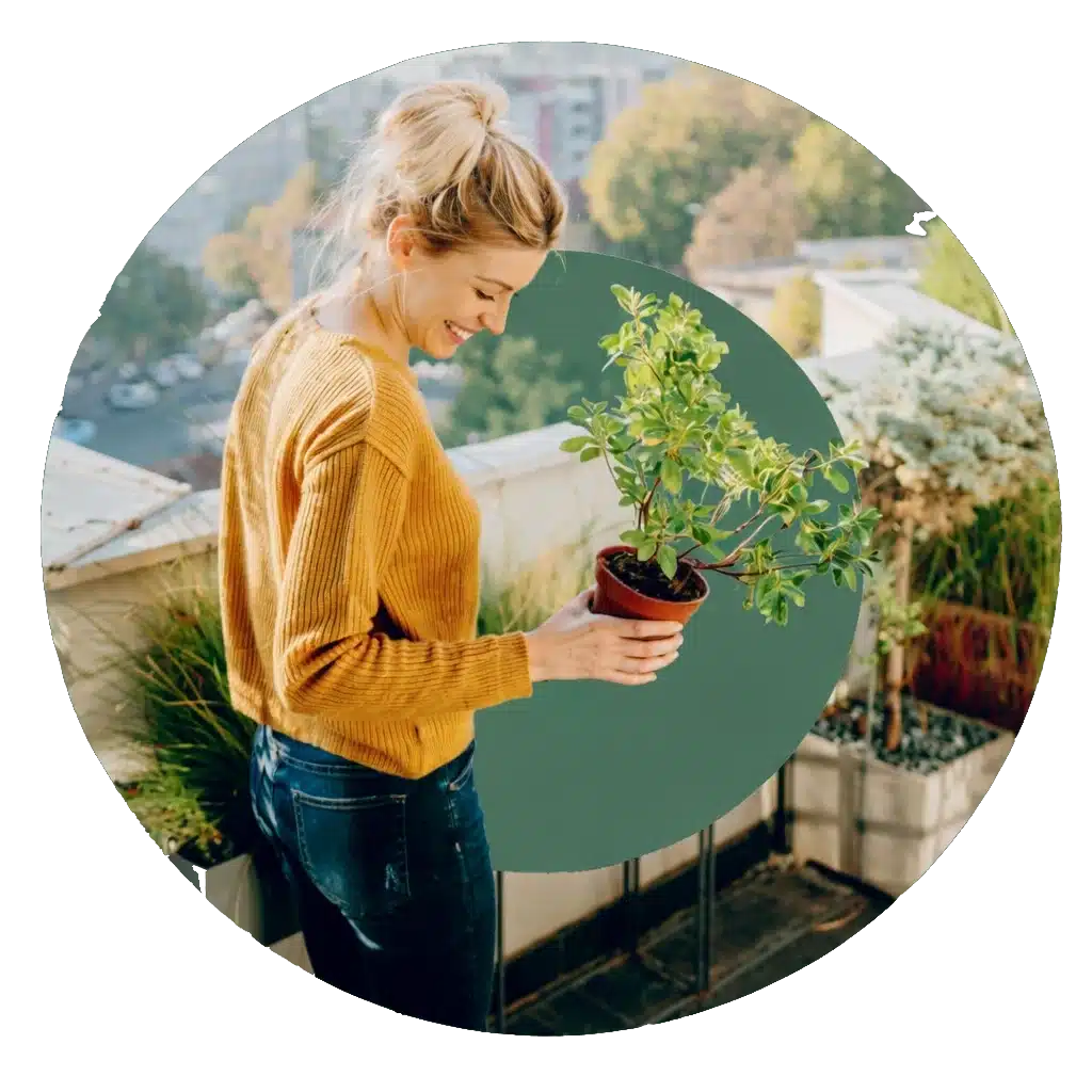 buwong woman with garden